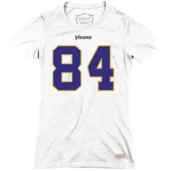 Woman Mitchell & Ness T-Shirts & Tops-Womens Name & Number Tee Minnesota Vikings Randy Moss