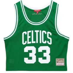 Woman Mitchell & Ness T-Shirts & Tops-Womens N&N Crop Tank Boston Celtics 1985 Larry Bird
