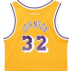 Woman Mitchell & Ness T-Shirts & Tops-Womens N&N Crop Tank Los Angeles Lakers 1984 Magic Johnson