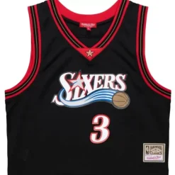 Woman Mitchell & Ness T-Shirts & Tops-Womens N&N Crop Tank Philadelphia 76Ers 2000 Allen Iverson