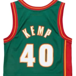 Woman Mitchell & Ness T-Shirts & Tops-Womens N&N Crop Tank Seattle Supersonics 1995 Shawn Kemp