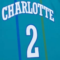 Woman Mitchell & Ness T-Shirts & Tops-Womens N&N Jersey Dress Charlotte Hornets 1992 Larry Johnson