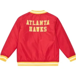 Men Mitchell & Ness Jackets & Outerwear-Womens Puffer Jacket Atlanta Hawks