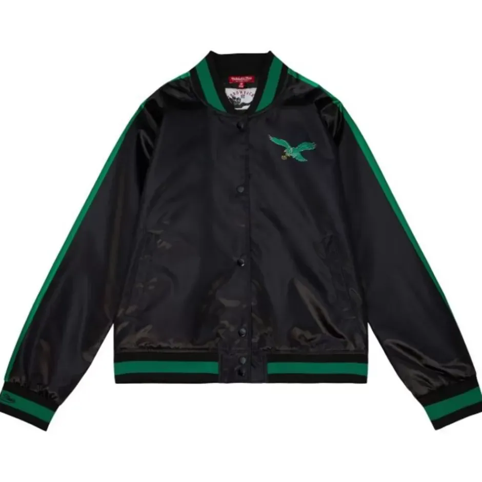 Woman Mitchell & Ness Jackets & Outerwear-Women'S Raglan Satin Jacket Philadelphia Eagles