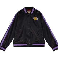 Woman Mitchell & Ness Jackets & Outerwear-Women'S Raglan Satin Jacket Los Angeles Lakers