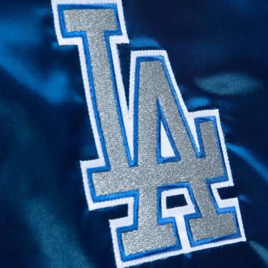 Woman Mitchell & Ness Jackets & Outerwear-Womens Satin Jacket 2.0 Los Angeles Dodgers