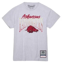 Woman Mitchell & Ness T-Shirts & Tops-Women'S Script Arc Tee University Of Arkansas