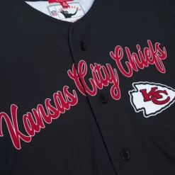 Woman Mitchell & Ness T-Shirts & Tops-Women'S Ss Button Crop Kansas City Chiefs