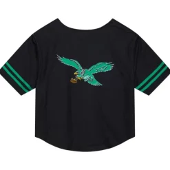 Woman Mitchell & Ness T-Shirts & Tops-Women'S Ss Button Crop Philadelphia Eagles
