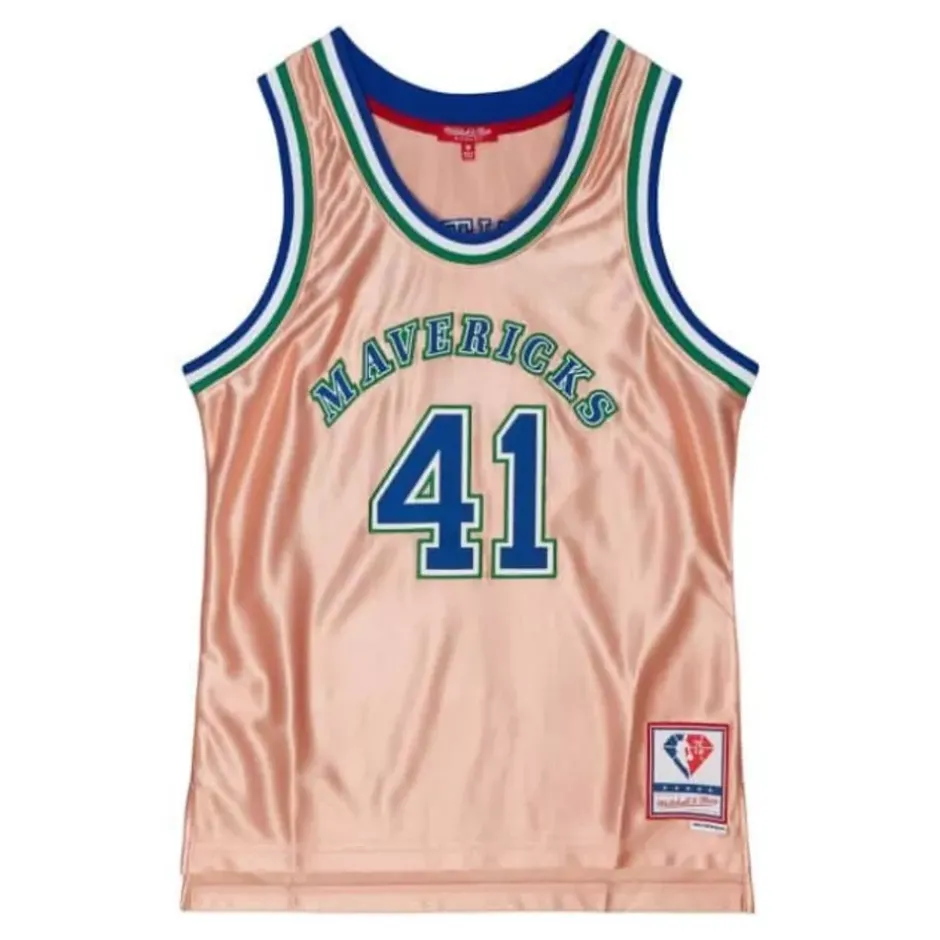Mitchell & Ness Nba Swingman-Womens 75Th Anniversary Rose Gold Swingman Dirk Nowitzki Dallas Mavericks 1998-99 Jersey