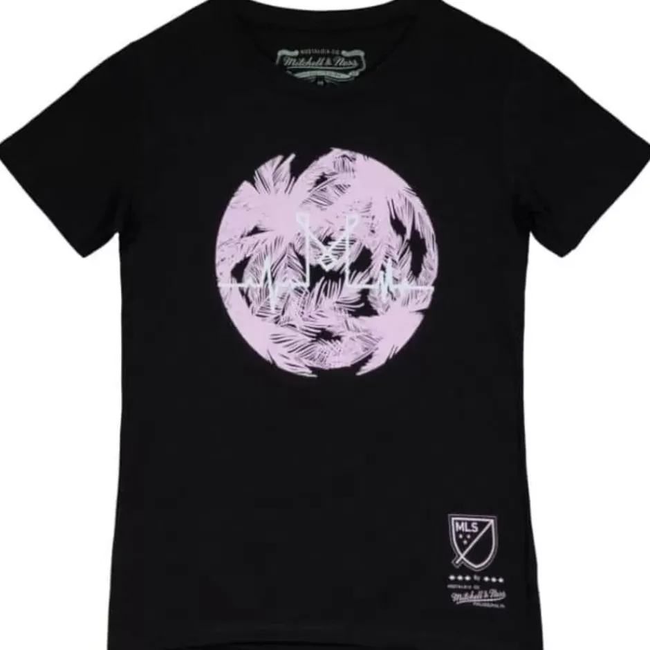 Woman Mitchell & Ness T-Shirts & Tops-Womens Tropic Heart Beat Tee Inter Miami Cf