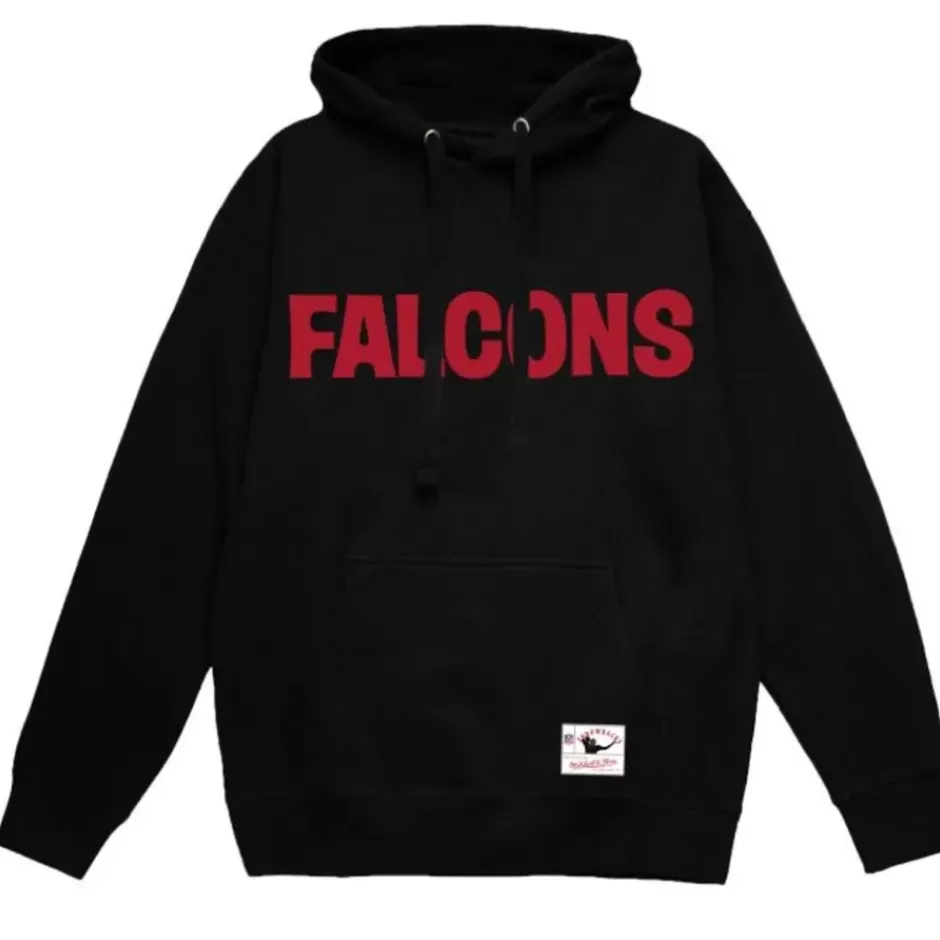 Men Mitchell & Ness Hoodies & Sweatshirts-Wordmark 1 Hoodie Atlanta Falcons