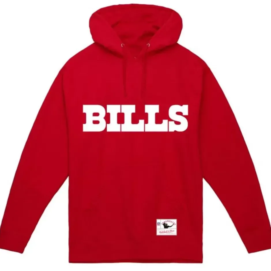 Men Mitchell & Ness Hoodies & Sweatshirts-Wordmark 1 Hoodie Buffalo Bills