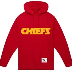 Men Mitchell & Ness Hoodies & Sweatshirts-Wordmark 1 Hoodie Kansas City Chiefs