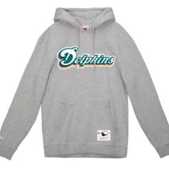 Men Mitchell & Ness Hoodies & Sweatshirts-Wordmark 2 Hoodie Miami Dolphins