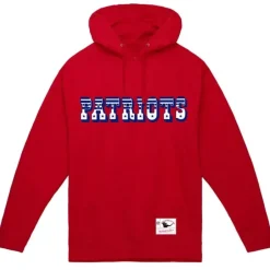 Men Mitchell & Ness Hoodies & Sweatshirts-Wordmark 1 Hoodie New England Patriots
