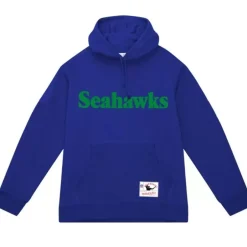 Men Mitchell & Ness Hoodies & Sweatshirts-Wordmark 1 Hoodie Seattle Seahawks
