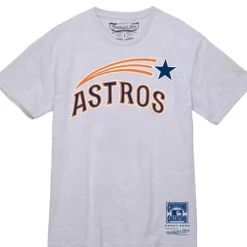 Men Mitchell & Ness T-Shirts & Tops-Wordmark 2 Tee Houston Astros