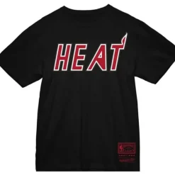 Men Mitchell & Ness T-Shirts & Tops-Wordmark 1 Tee Miami Heat