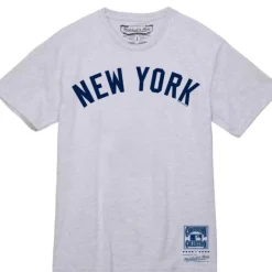 Men Mitchell & Ness T-Shirts & Tops-Wordmark 1 Tee New York Yankees
