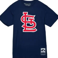 Men Mitchell & Ness T-Shirts & Tops-Wordmark 2 Tee St. Louis Cardinals