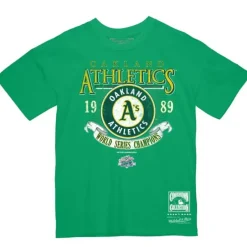 Men Mitchell & Ness T-Shirts & Tops-World Series 1989 Tee Oakland Athletics