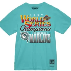 Men Mitchell & Ness T-Shirts & Tops-World Series Champs Tee Florida Marlins