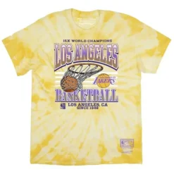 Men Mitchell & Ness T-Shirts & Tops-16X Champions Swish Tee Los Angeles Lakers